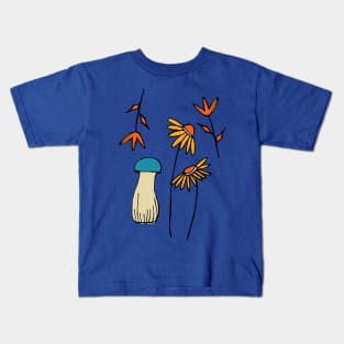 Floral and Mushroom Kids T-Shirt